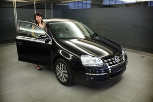 Pearl looking very happy with the car