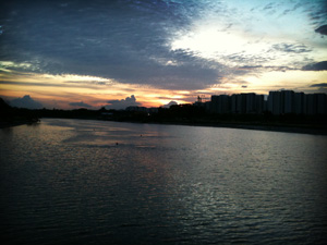 Sunset over Punggol from Lor Halus Wetland Bridge