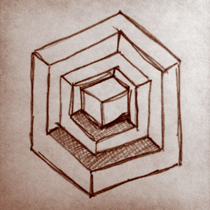 Cube within Cube Sketch by Nick Pan