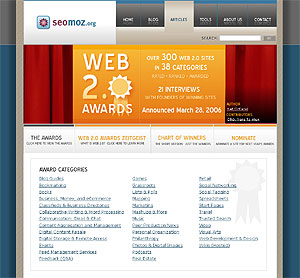 SEOmoz\'s Web 2.0 Awards