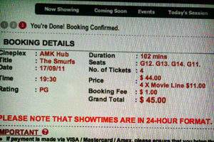 Smurfs Movie Booking