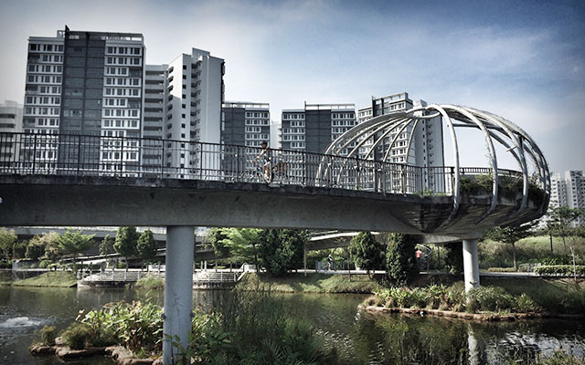 Sunset Bridge at Punggol Waterway