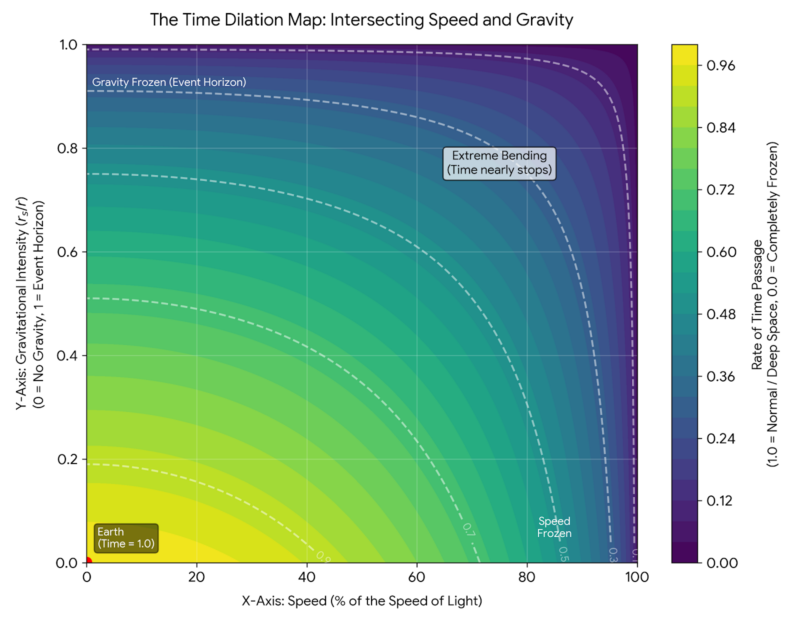 The Time Dilation Map - Intersecting Speed and Gravity